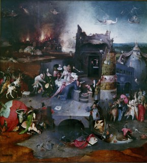 The Temptation of Saint Anthony (Central panel of a triptych), Between 1495 and 1515. Artist: Bosch, Hieronymus (c. 1450-1516)