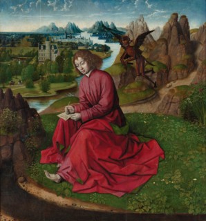 Saint John the Evangelist on Patmos, ca 1465. Artist: Bouts, Dirk, (Workshop)