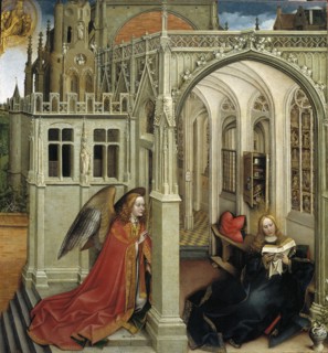 The Annunciation, 1418-1419. Artist: Campin, Robert (ca. 1375-1444)