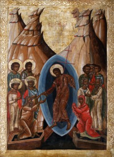 The Descent into Hell, Early16th cen.. Artist: Russian icon
