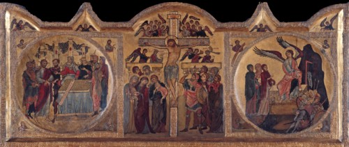 Altarpiece with crucifixion from Soest, ca 1240. Artist: Anonymous