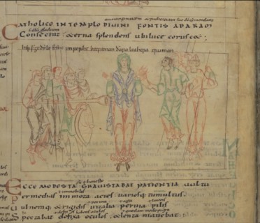 The Psychomachia by Prudentius, 11th century. Artist: Anonymous master