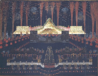 Fireworks and illumination on April 25, 1742 in Moscow, Mid of the 18th cen.. Artist: Anonymous