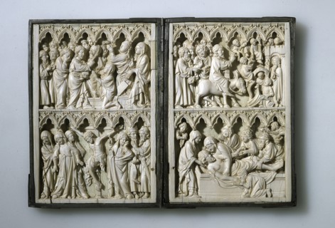 Ivory diptych with scenes from Life of Christ (Property of Queen Jadwiga of Poland), 14th century. Artist: Anonymous