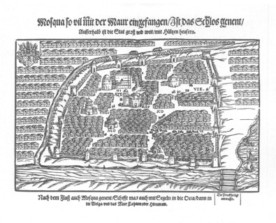 The Moscow Map (From Moscouiter wunderbare Historien by Sigmund von Herberstein), 1567. Artist: Anonymous
