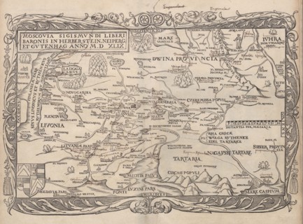 Map of Russia (From: Rerum Moscoviticarum commentarii..), 1556. Artist: Anonymous
