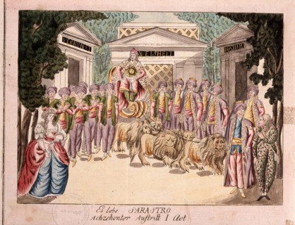 Es lebe Sarastro. The premiere of The Magic Flute by Mozart, 1790s. Artist: Anonymous