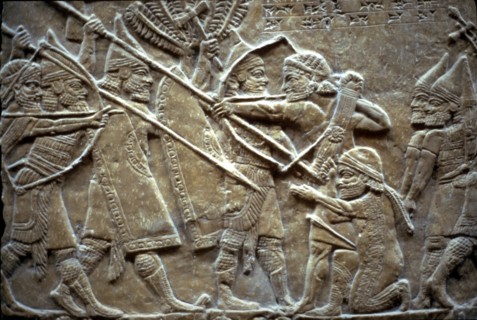 Ashurbanipal at the Battle of Til-Tuba, 650-620 BC. Artist: Assyrian Art
