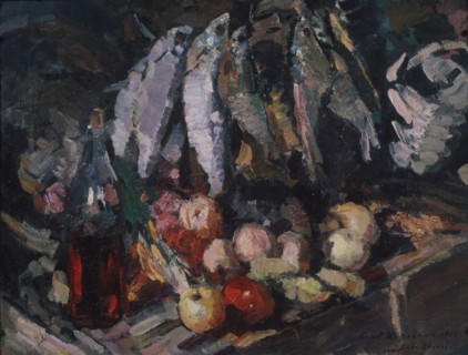Fish, vine and fruits, 1916. Artist: Korovin, Konstantin Alexeyevich (1861-1939)