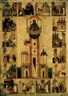 Saint Symeon the Stylite with Scenes from His Life, 16th century. Artist: Russian icon