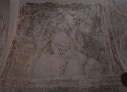 Bear Hunt, 11th century. Artist: Ancient Russian frescos