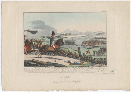 Russian attack from the entrenched camp at Dryssa on 15 July 1812. Artist: Campe, August Friedrich Andreas (1777-1846)