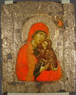 Saint Anne and Mary as child, 14th century. Artist: Russian icon