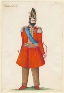 Mohammad Shah Qajar (1808-1848), king of Persia, 1835. Artist: Iranian master