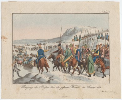 The Russian Army crosses the Vistula in January 1813, c. 1815. Artist: Campe, August Friedrich Andreas (1777-1846)