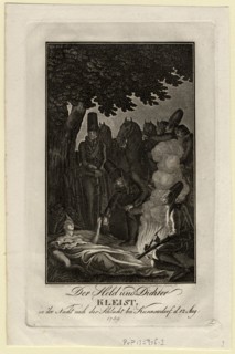 Poet Ewald von Kleist at the battle of Kunersdorf, on August 12, 1759, ca 1759. Artist: Chodowiecki, Daniel Nikolaus (1726-1801)