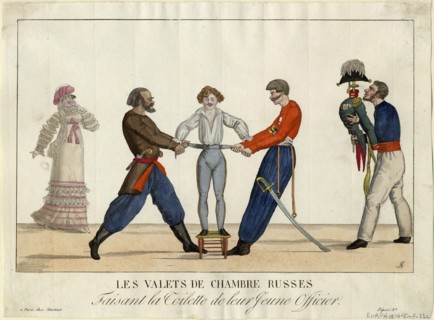 Toilet of an young Russian officer, c. 1815. Artist: Garneray, Ambroise Louis (1783-1857)