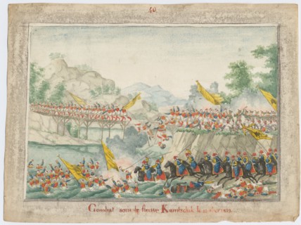 The Battle on the river Kamchik on 15th October 1828, 1829. Artist: Anonymous
