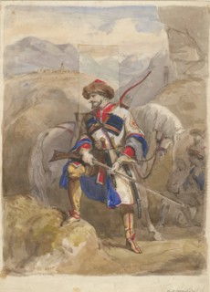 Imam Shamil (1797-1871), 1854. Artist: Anonymous