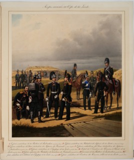 Pioneers of the Imperial Guards Corps, 1867. Artist: Piratsky, Karl Karlovich (1813-1889)