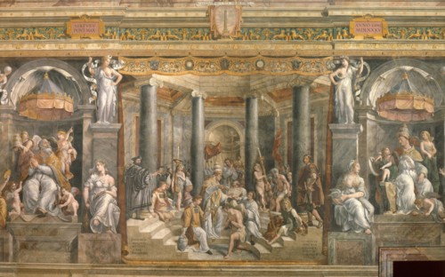 The Baptism of Constantine, 1517-1524. Artist: Penni, Gianfrancesco (1496-1528)