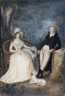 Charlotte von Stein and Johann Wolfgang von Goethe in conversation, Second Half of the 18th cen.. Artist: German master