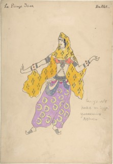 Polovtsian girl. Costume design for the opera Prince Igor by A. Borodin, 1909. Artist: Korovin, Konstantin Alexeyevich (1861-1939)