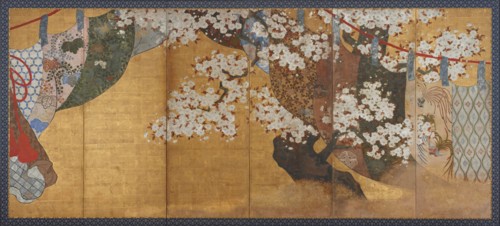 Wind-screen and cherry tree. Artist: Anonymous