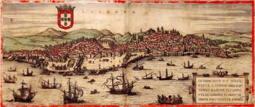 View of Lisbon and Tagus River (From: Civitates Orbis Terrarum), 1572. Artist: Hogenberg, Frans (1535-1590)