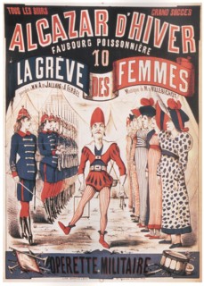 Poster for the Operetta La Grêve des femmes by A. de Villebichot, 1879-1880. Artist: Lévy, Charles (1820-1899)