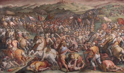 The Battle of Marciano in Val di Chiana, 1570-1571. Artist: Vasari, Giorgio (1511-1574)