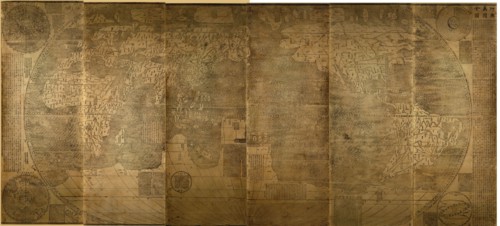 Kunyu Wanguo Quantu (A Map of the Myriad Countries of the World), 1602. Artist: Zhong Wentao (17th century)