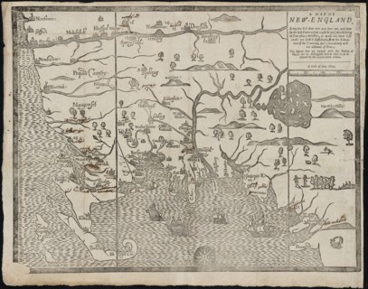 The map of New England (From: William Hubbard's The Present State of New-England), 1677. Artist: Foster, John (17th century)