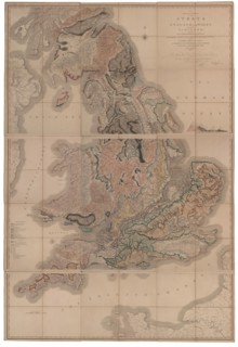 Delineation of the Strata of England and Wales with a Part of Scotland (The first geological map of  Artist: Smith, William (1769-1839)