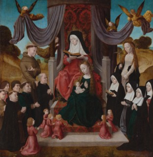 The Virgin and Child with Saint Anne (Anna Selbdritt), Saints Francis, Lidwina and donors, c. 1490-1 Artist: Netherlandish master
