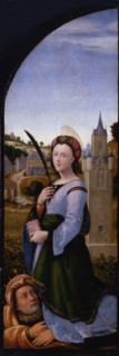 Triptych: Saint Barbara and her father Dioscurus, 1500. Artist: Albertinelli, Mariotto (1474-1515)