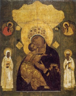 Mother of God of Volokolamsk, 16th century. Artist: Russian icon