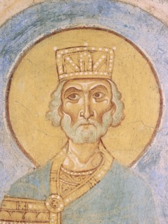 King David, 12th century. Artist: Ancient Russian frescos