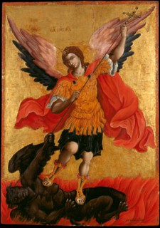 The Archangel Michael, Second Half of the 17th cen.. Artist: Poulakis, Theodore (1622-1692)