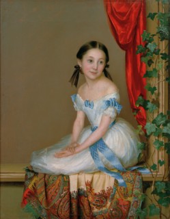 Girl with a cashmere scarf (Portrait of Princess Abamelek-Lazareva), after 1839. Artist: Schwede, Robert (1806-1871)