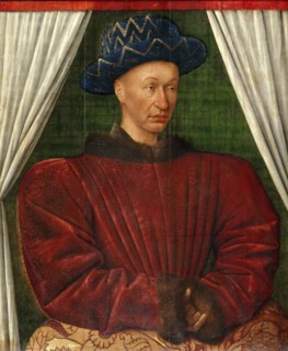 Portrait of the King Charles VII of France, 1445-1450. Artist: Fouquet, Jean (1420?1481)