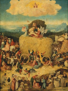 The Haywain (Triptych) Central panel, c. 1516. Artist: Bosch, Hieronymus (c. 1450-1516)