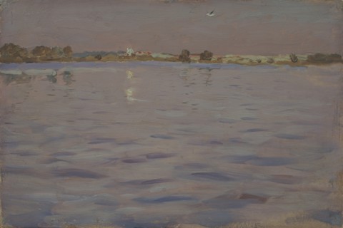 Last sunshines. A lake, 1898-1899. Artist: Levitan, Isaak Ilyich (1860-1900)