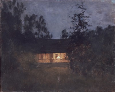 Country house at the twilight, 1890s. Artist: Levitan, Isaak Ilyich (1860-1900)