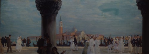 Promenade in Venice, 1907-1908. Artist: Kustodiev, Boris Michaylovich (1878-1927)