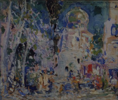 Stage design for the ballet The Scarlet Pimpernel by F. Hartman, 1911. Artist: Korovin, Konstantin Alexeyevich (1861-1939)
