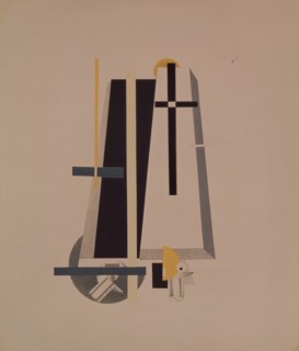 Coffin-makers. Figurine for the opera Victory over the sun by A. Kruchenykh, 1920-1921. Artist: Lissitzky, El (1890-1941)