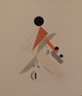 Globetrotter. Figurine for the opera Victory over the sun by A. Kruchenykh, 1920-1921. Artist: Lissitzky, El (1890-1941)
