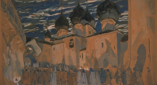 Stage design for the opera The Pskov Maiden by N. Rimsky-Korsakov, 1901. Artist: Golovin, Alexander Yakovlevich (1863-1930)