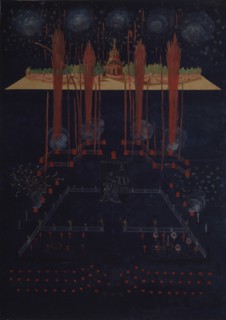 Fireworks and illumination on February 10, 1742, Mid of the 18th cen.. Artist: Anonymous